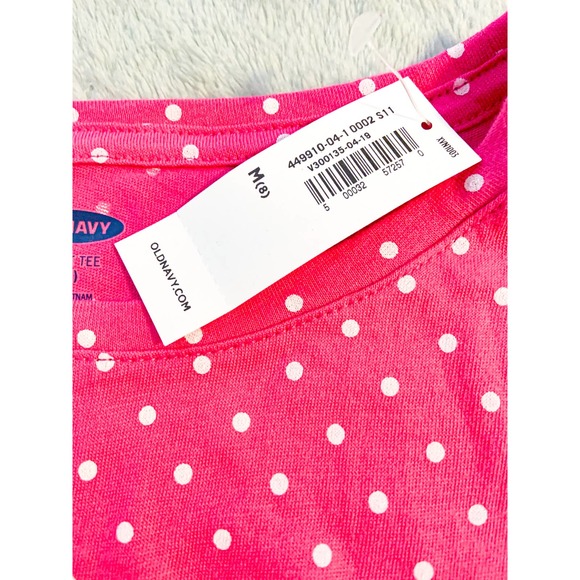 Girls’ Size M (8) Old Navy Softest Tee Long-Sleeve Top – NWT – Pink, White Dots - Picture 6 of 6
